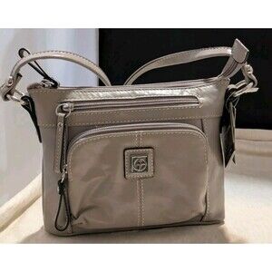 Vintage Giani Bernini Genuine Leather Glazed Crossbody Bag In Sand NWT